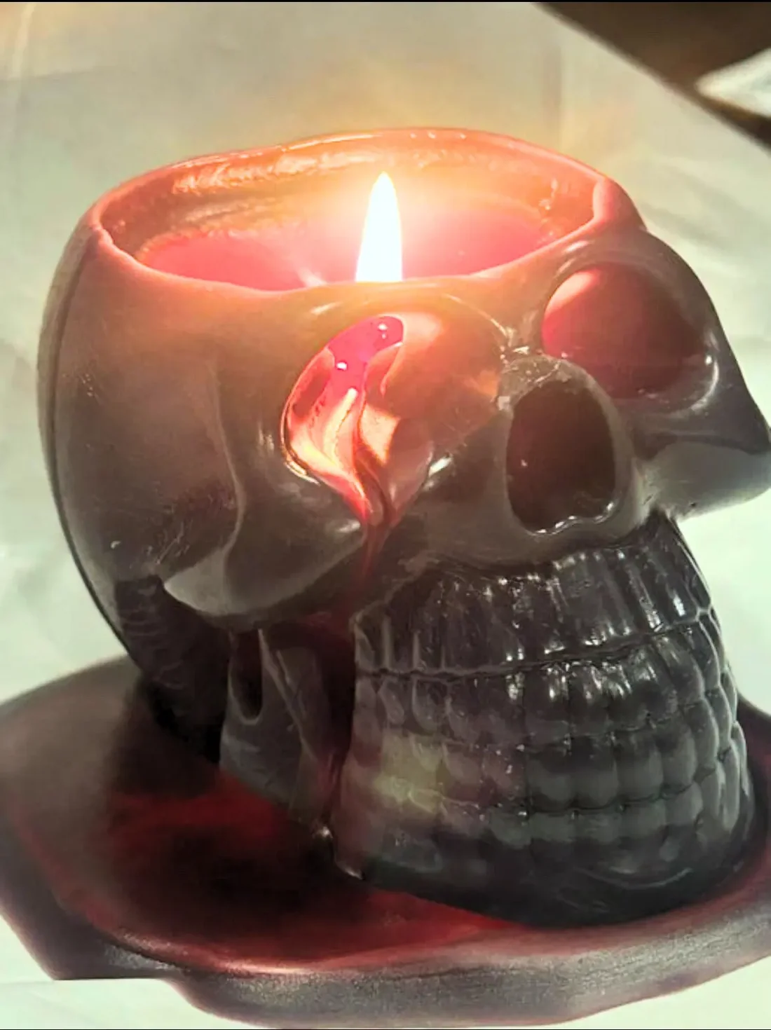 Bleeding Skull Candle